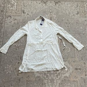 Seraphine empire tie woven maternity blouse